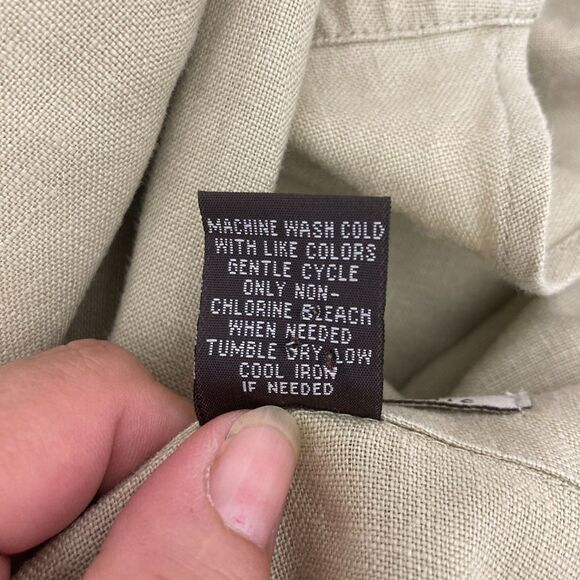 For The Republic Linen Blazer 12 Open Front Tan Pockets Casual Lightweight - Picture 13 of 13